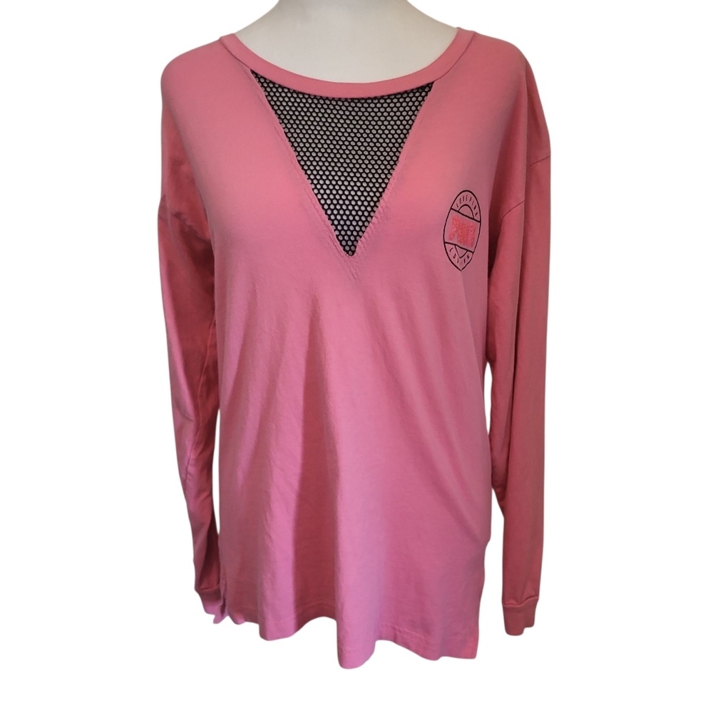 Pink By Victoria's Secret Top Pink/Black Sz XS